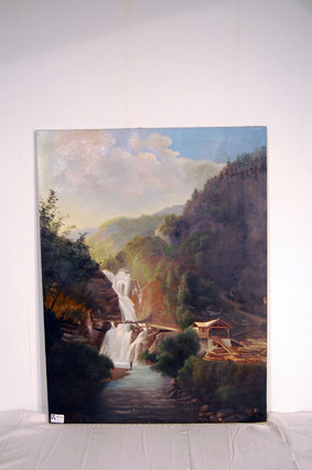 Painting, waterfalls 