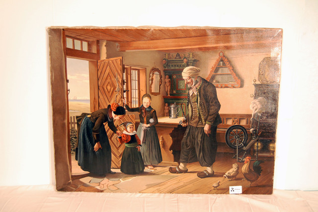 Painting of fishermans family 