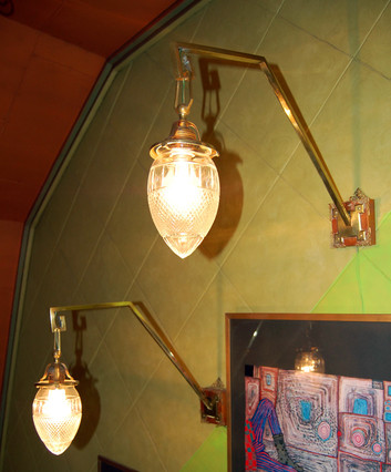 Pair wall lamps, art nouveau